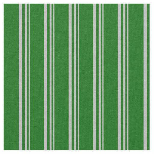 Grey & Dark Green Colored Lines/Stripes Pattern Fabric