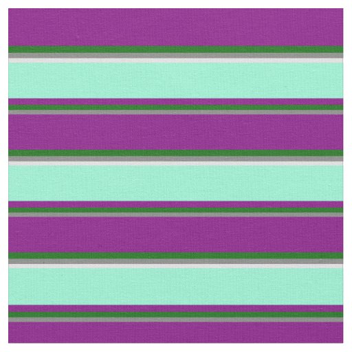 Grey, Dark Green, Purple, Aquamarine, and Lavender Fabric