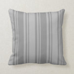 [ Thumbnail: Grey & Dark Grey Pattern of Stripes Throw Pillow ]