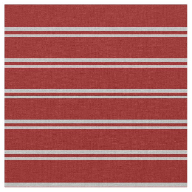 Grey & Dark Red Colored Stripes Fabric (Close Up)