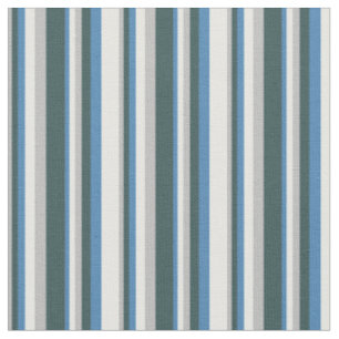 Grey, Dark Slate Gray, Blue, and Mint Cream Lines Fabric