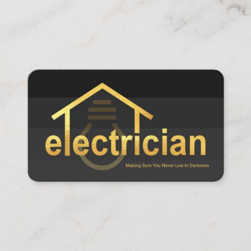 Grey Darkness Layers Gold Electrician Home Business Card