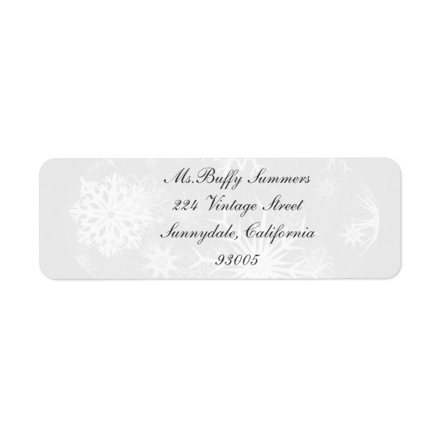 Grey Day Snow Christmas Label (Front)