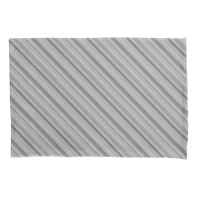 Grey diagonal stripes pillow case (Front)