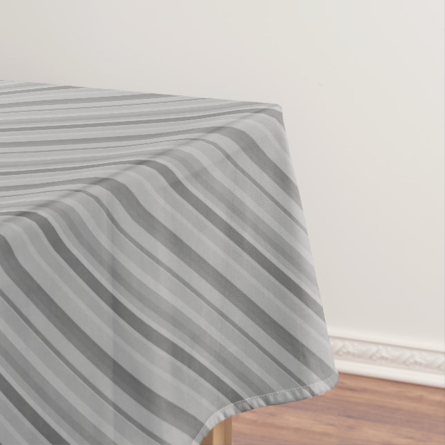 Grey diagonal stripes tablecloth (In Situ)