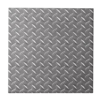 Grey Diamond Plate Tile by unique_cases at Zazzle