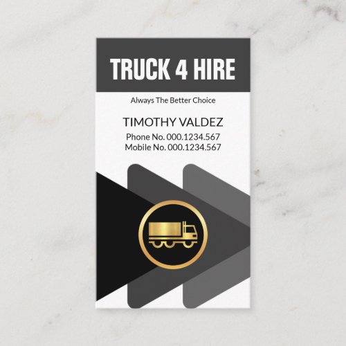 Grey Direction Arrow Logistics Transport Business Card