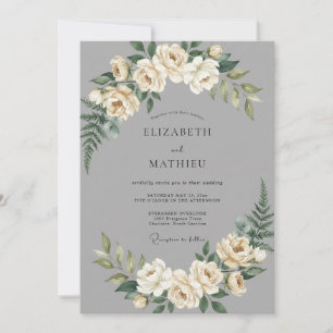 Grey Distinguished Classic Wedding Invitation