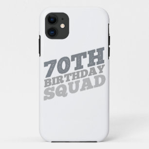 Grey Distressed 70th birthday squad iPhone 11 Case