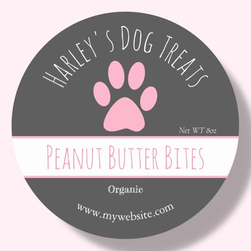 Grey  Dog Treat Business Labels