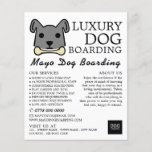 Grey Dog with Bone, Dog Boarding, Advertising Flyer<br><div class="desc">Grey Dog with Bone,  Dog Boarding,  Advertising Flyer by The Business Card Store.</div>