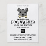 Grey Dog with Bone, Dog Walker Advertising Flyer<br><div class="desc">Grey Dog with Bone,  Dog Walker Advertising Flyer by The Business Card Store.</div>