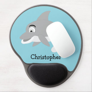 Grey Dolphin Design Gel Mouse Pad