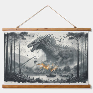 Grey Dragon Art Weave Hanging Tapestry