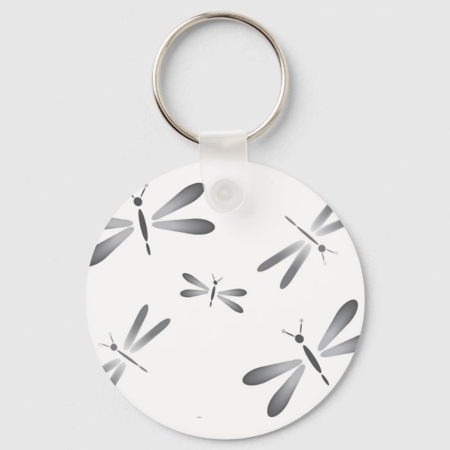 Grey dragonflies keychain (Front)
