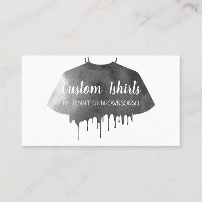 Grey Drip Shirt Clothing Apparel Business Card