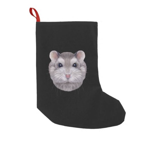 Grey Dwarf Hamster Face Small Christmas Stocking
