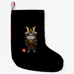 Grey Dwarf Hamster in Full Japanese Samurai Small Christmas Stocking