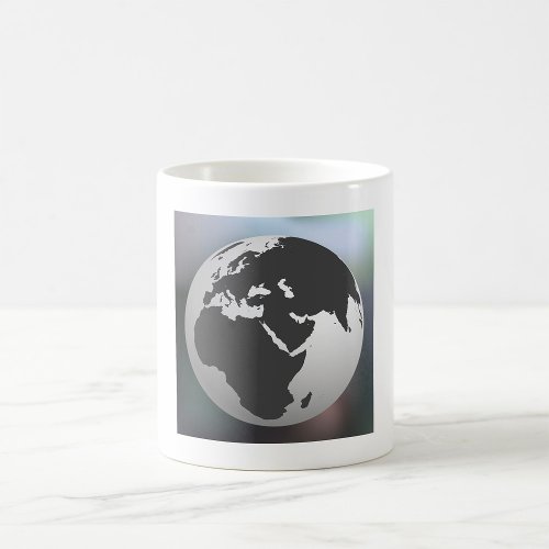 Grey Earth Globe Coffee Mug