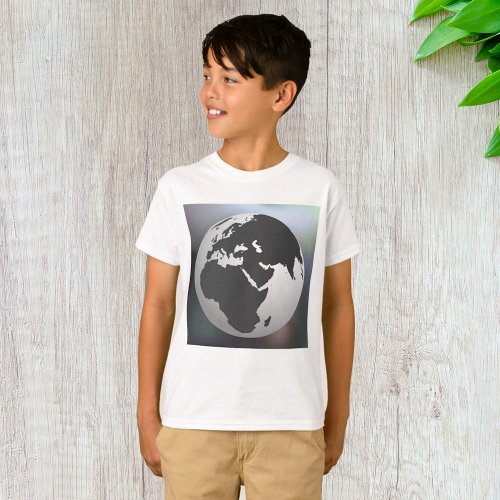Grey Earth Globe T_Shirt