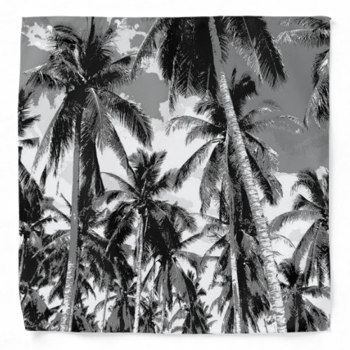 Grey Effect Palm Trees Design Bandana