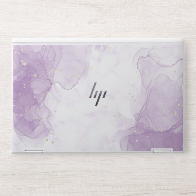 Grey Elegant Marble Purple Seamless Texture HP Laptop Skin (Front)