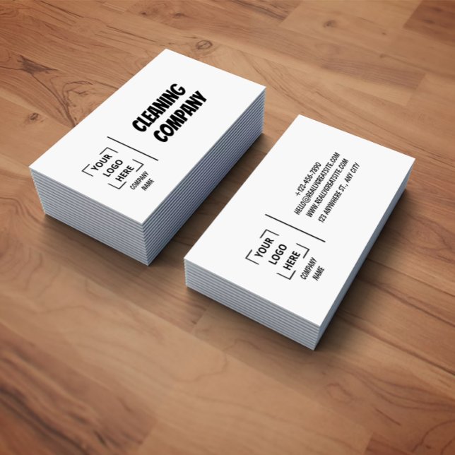Grey Elegant Minimalist Cleaning Company  Business Card (Creator Uploaded)