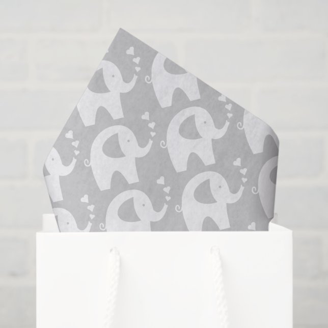 Grey elephant baby shower gift tissue paper (Gift Bag)