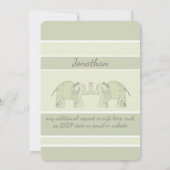 Grey Elephant Baby Shower Invitation (Back)
