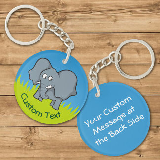Grey Elephant Cartoon Keychain