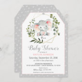 Grey Elephant Modern Baby Shower Invitation (Front/Back)