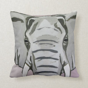 Grey Elephant Throw Pillow