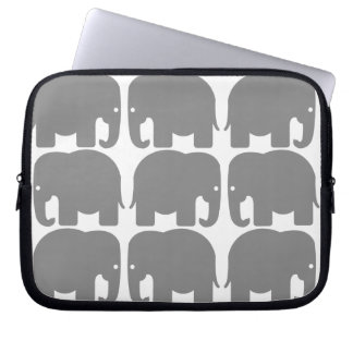 Grey Elephants Silhouette Electronics Bag