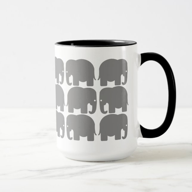 Grey Elephants Silhouette Mug (Right)