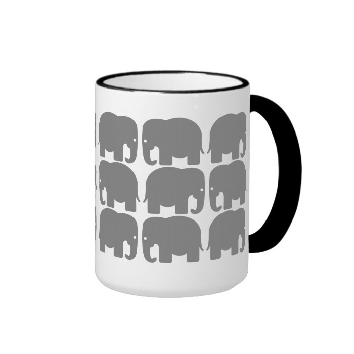 Grey Elephants Silhouette Mug