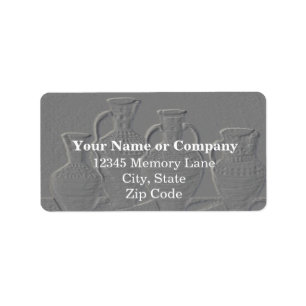 Grey Embossed Pottery Address Labels