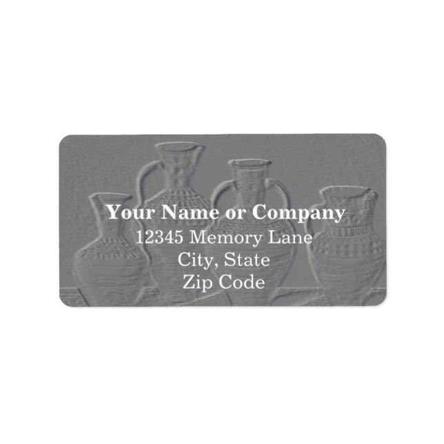 Grey Embossed Pottery Address Labels (Front)