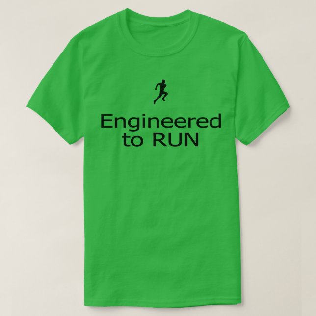 Grey Engineered to Run Baseball Cap T-Shirt (Design Front)