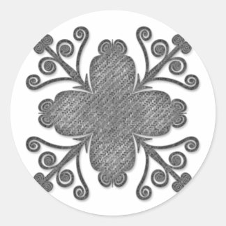 Grey Fabric Textured Scrolled Design Stickers