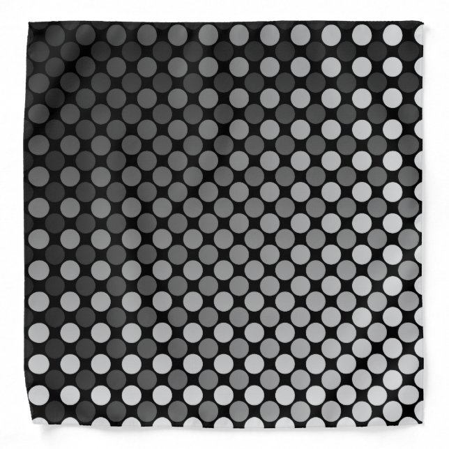 Grey Fade Polka Dot Hair Band Bandana (Front)