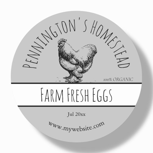 Grey  Farm Fresh Egg Labels