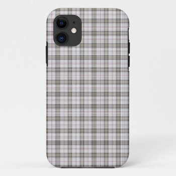 Grey Fashion Tartan Iphone 11 Case by customizedgifts at Zazzle