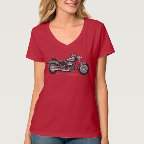Grey Fatboy Motorcycle _ Fameland Graphic T_Shirts