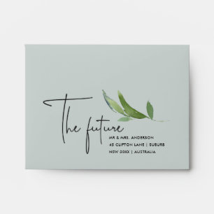 GREY FAUNA THE FUTURE MR & MRS RSVP RETURN ADDRESS ENVELOPE