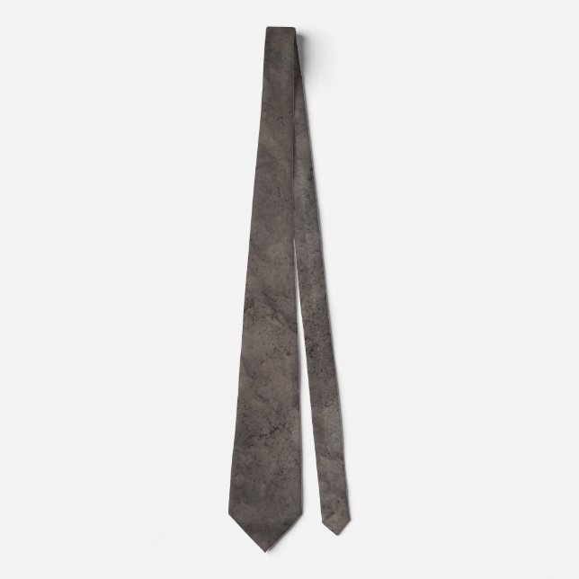 Grey Faux Leather Print Grunge Wedding Groomsmen Neck Tie (Front)