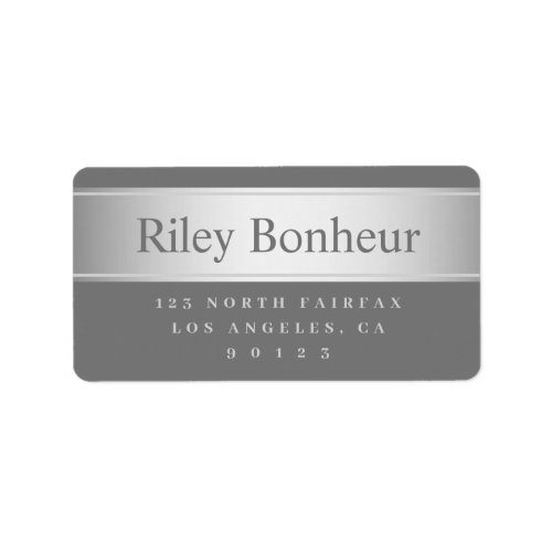 Grey  Faux Silver Look Return Address Labels