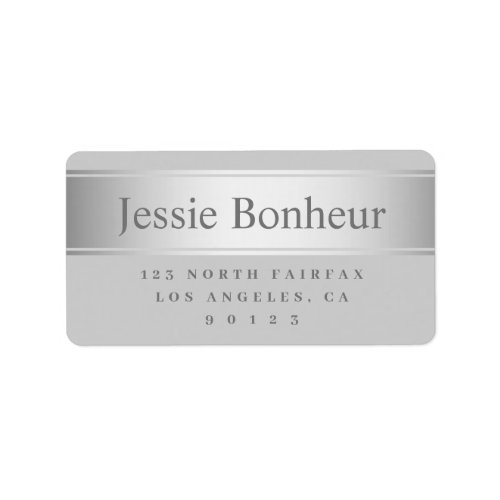 Grey  Faux Silver Look Return Address Labels