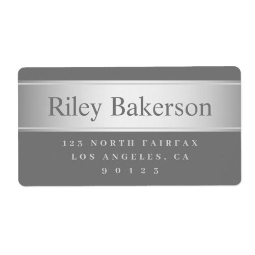 Grey  Faux Silver Look Shipping or Product Label