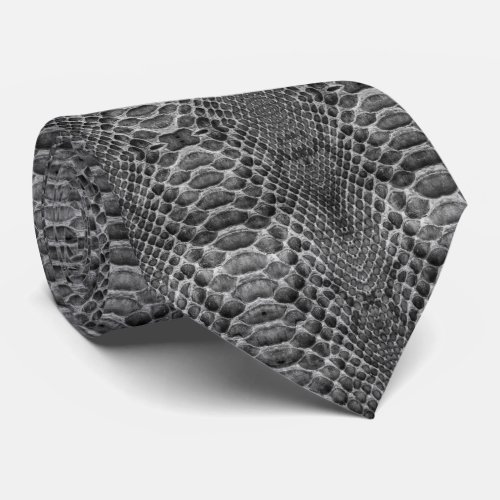 Grey Faux Snakeskin Design on a Neck Tie