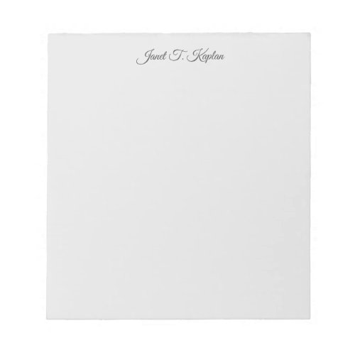 Grey Feminine Elegant Plain Professional Handwrite Notepad
